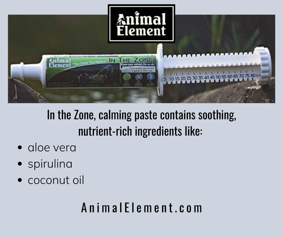 A tube of In The Zone calming paste with 3 of the ingredients